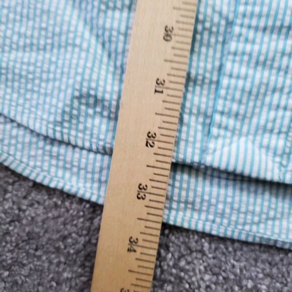 Ralph Lauren Shirt Mens Extra Large Blue Button Up short Sleeve Seersucker - Picture 8 of 9